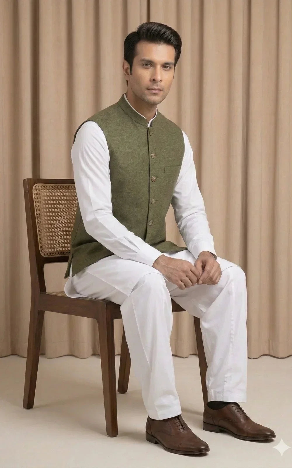 Olive Green Waistcoat