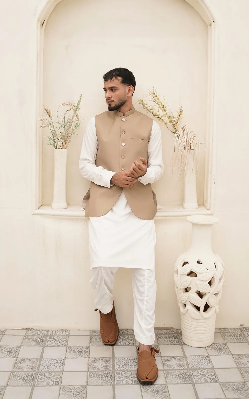 Camel Brown Waistcoat