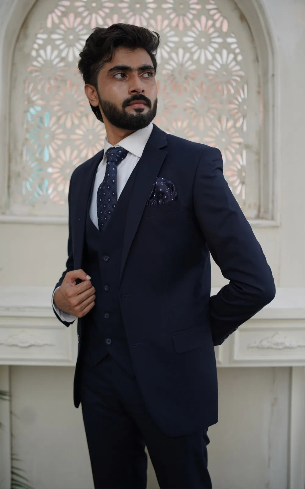 Navy Blue Three Piece Suit