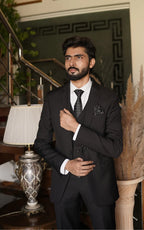 Pure Black Three Piece Suit