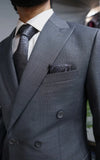 Formal Double Breast Charcoal Grey Suit