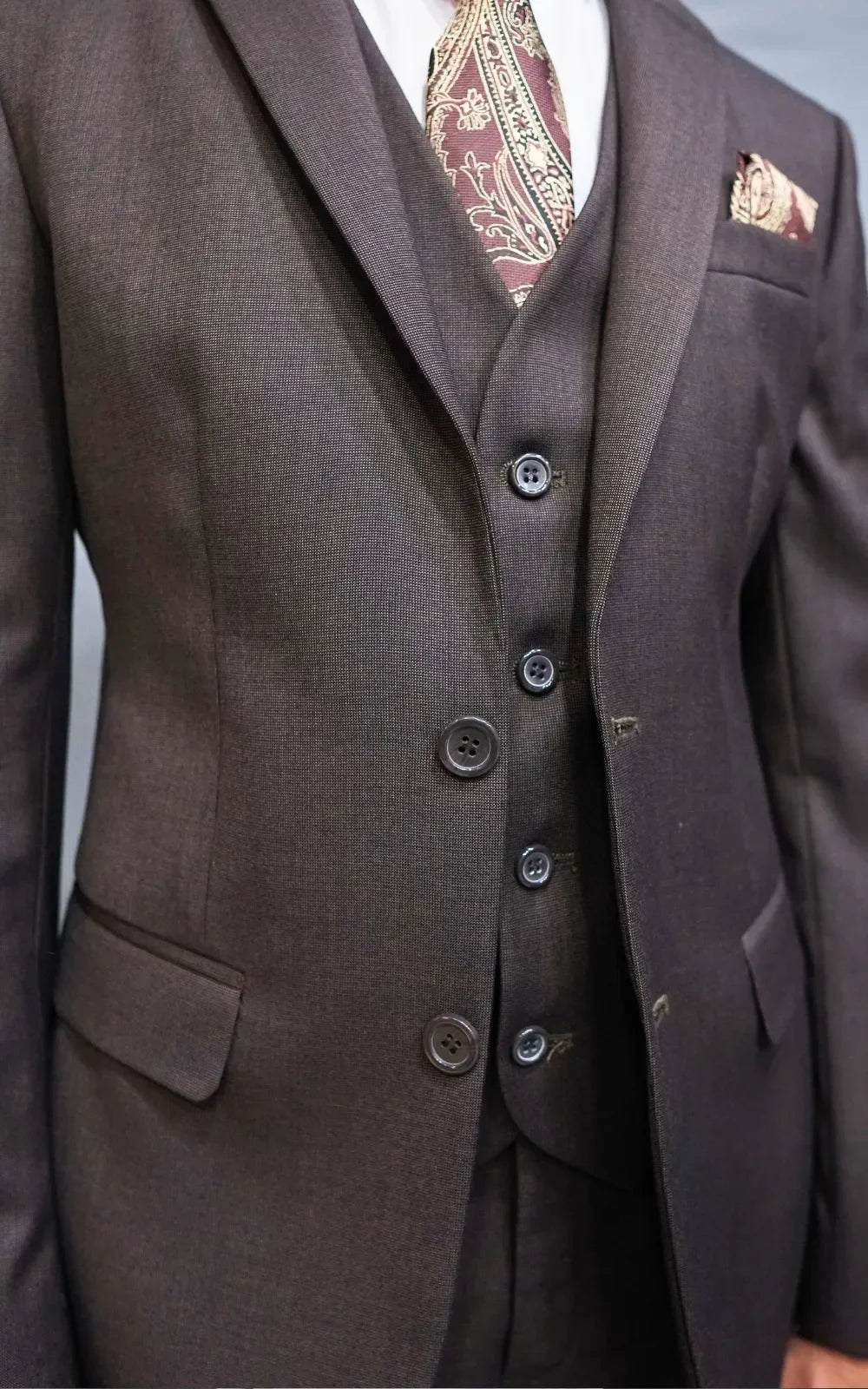 Espresso Brown Three Piece Suit