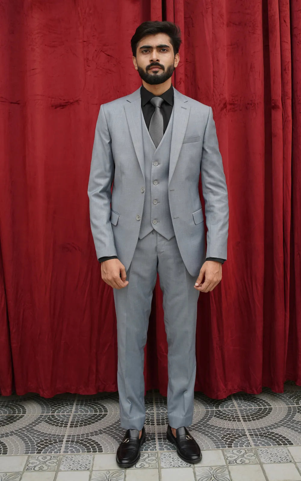 Silver Crest Three-Piece Suit
