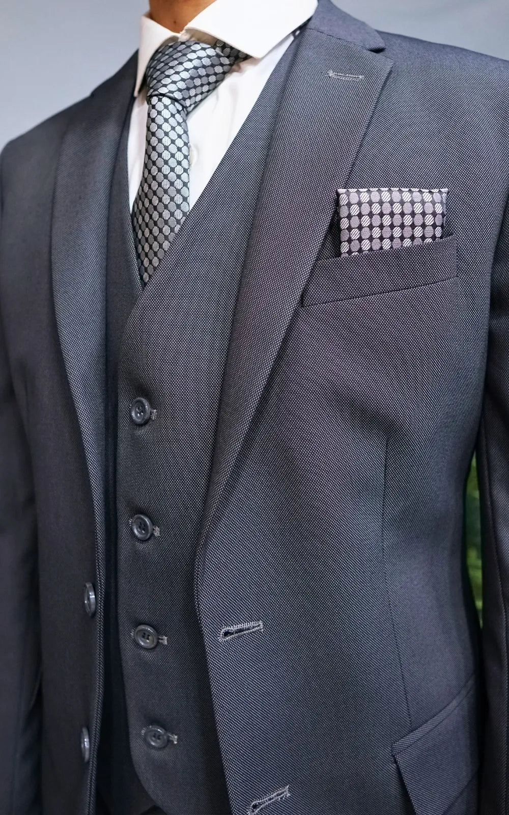 Graphite Sovereign Three-Piece Formal Suit for Men