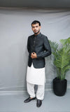 Midnight Black Self Embossed Jamawar