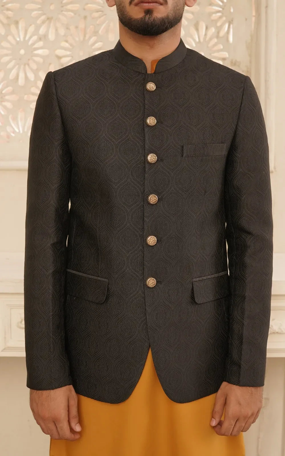 Black Geometric Prince Coat