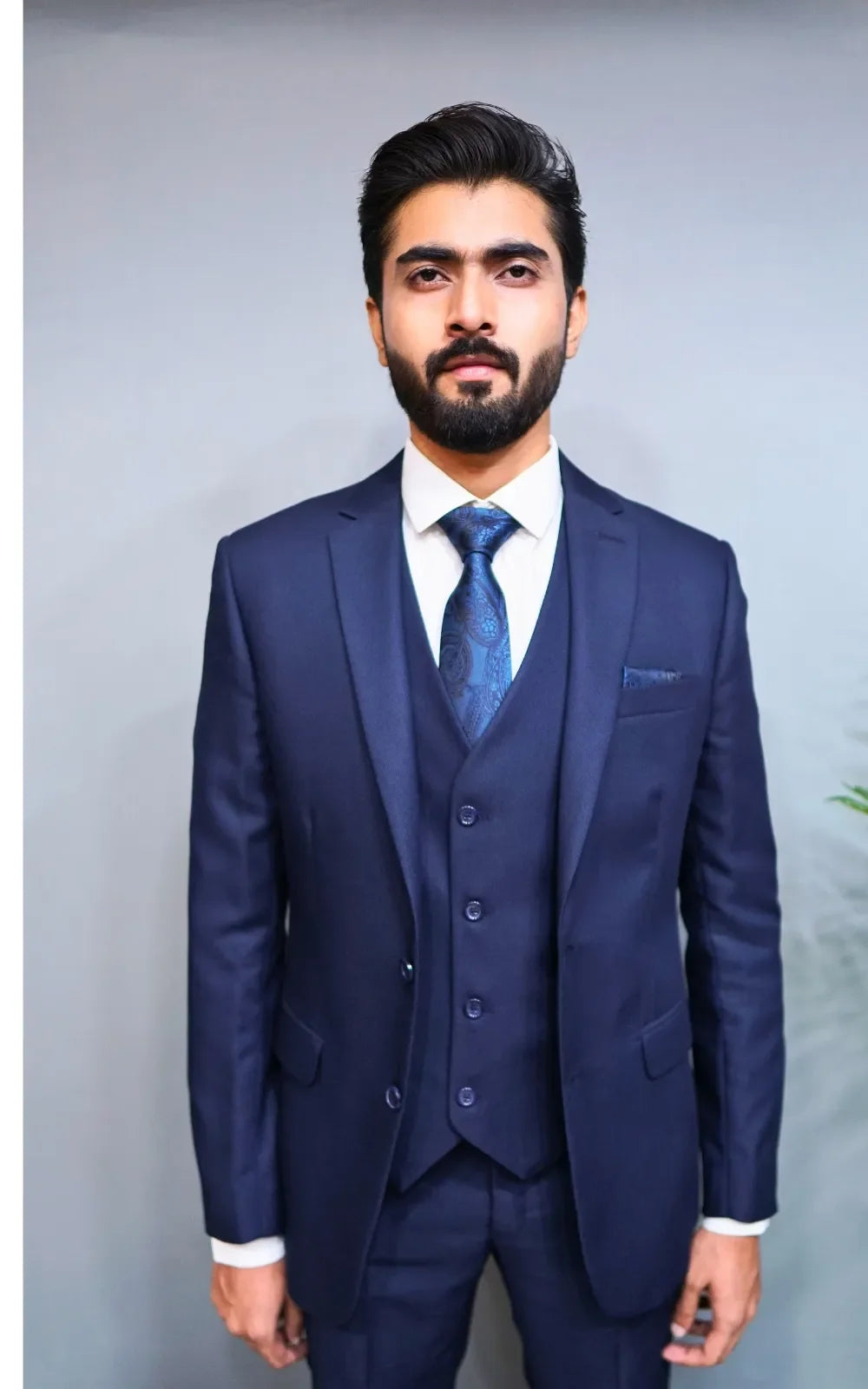 Navy Blue Three Piece Suit