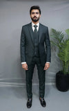 Greenish Charcoal Formal Three Piece Suit
