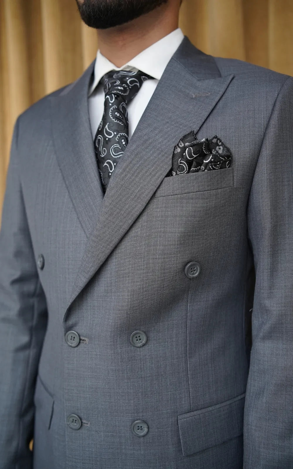 Grey Double Breasted Suit