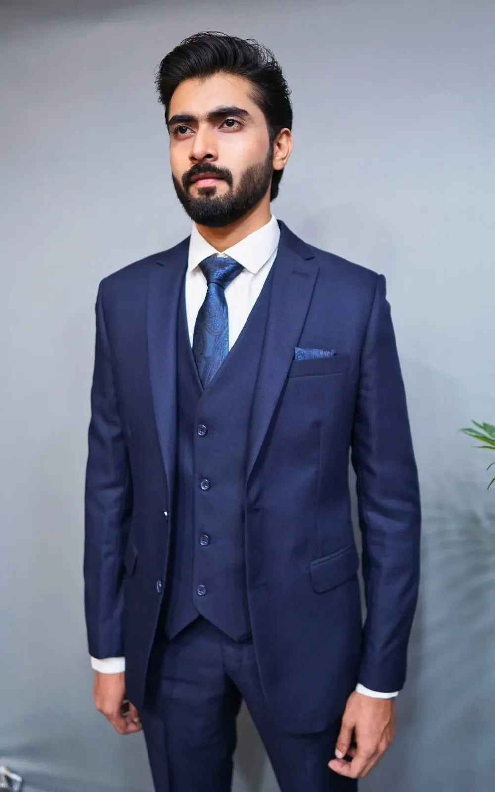 Navy Blue Three Piece Suit
