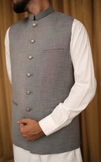 Dove Grey Textured Waistcoat