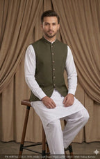 Dark Olive Brown Waistcoat