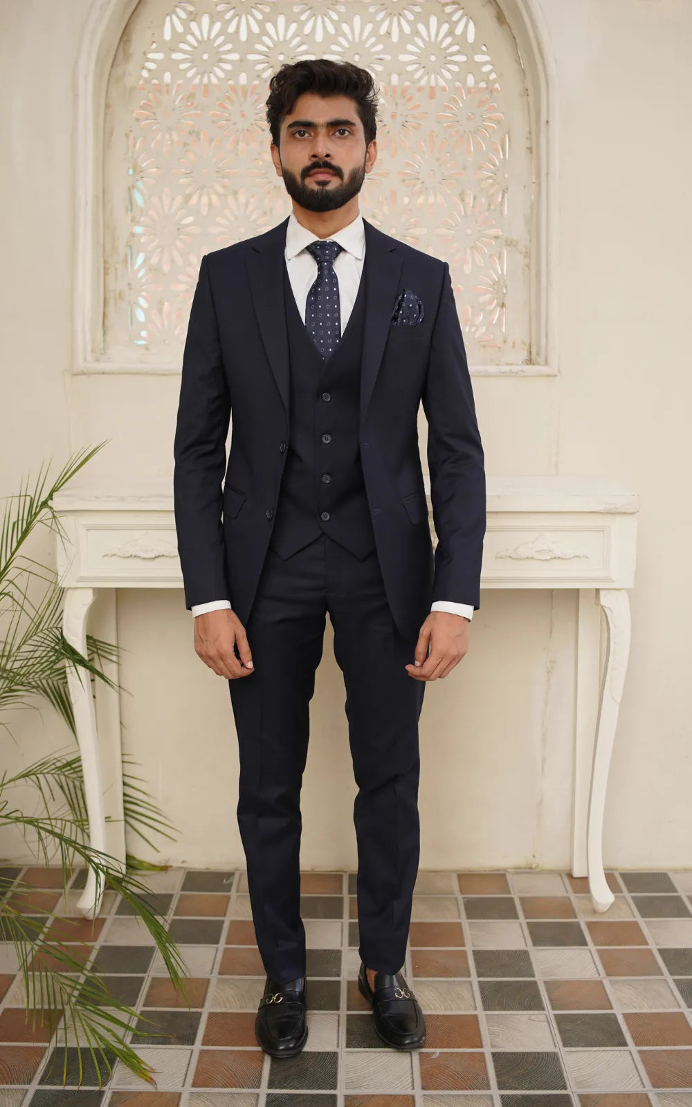Royal Midnight Navy Three-Piece Suit