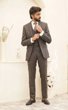 Men Slim Fit Three Piece Suit in Dark Grey