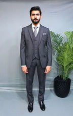 Graphite Sovereign Three-Piece Formal Suit for Men