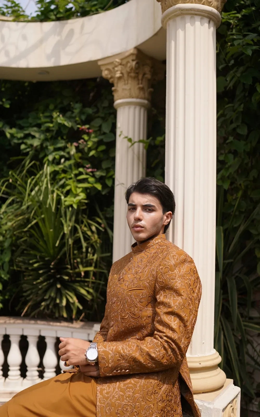 Embroidered Prince Coat with Traditional Suit