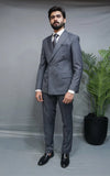 Formal Double Breast Charcoal Grey Suit