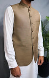 Camale Brown Tropical Suiting Waistcoat