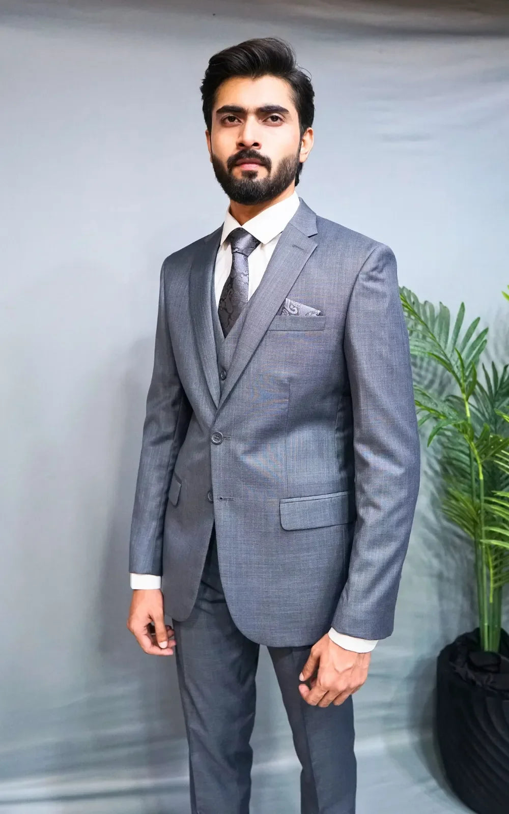 Cool Grey Three Piece Suit