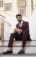 Imperial Wine Three-Piece Suit