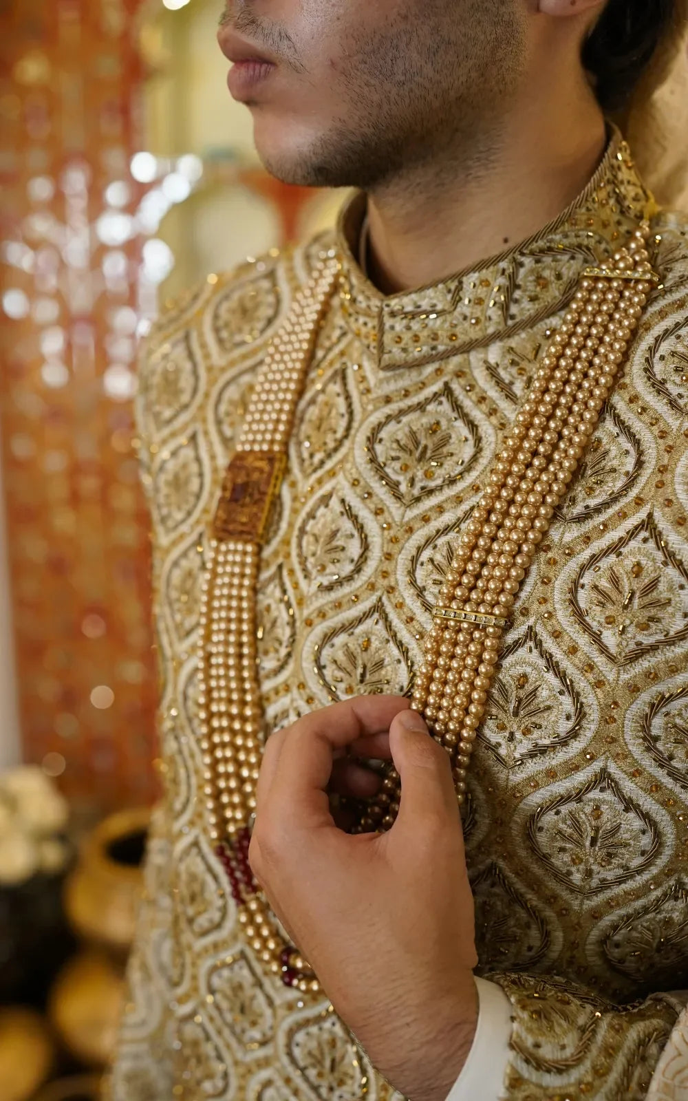 Royal Gold Embroidered Sherwani