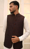Elegant Self-Embossed Jamawar Men’s Waistcoat