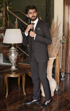Pure Black Three Piece Suit