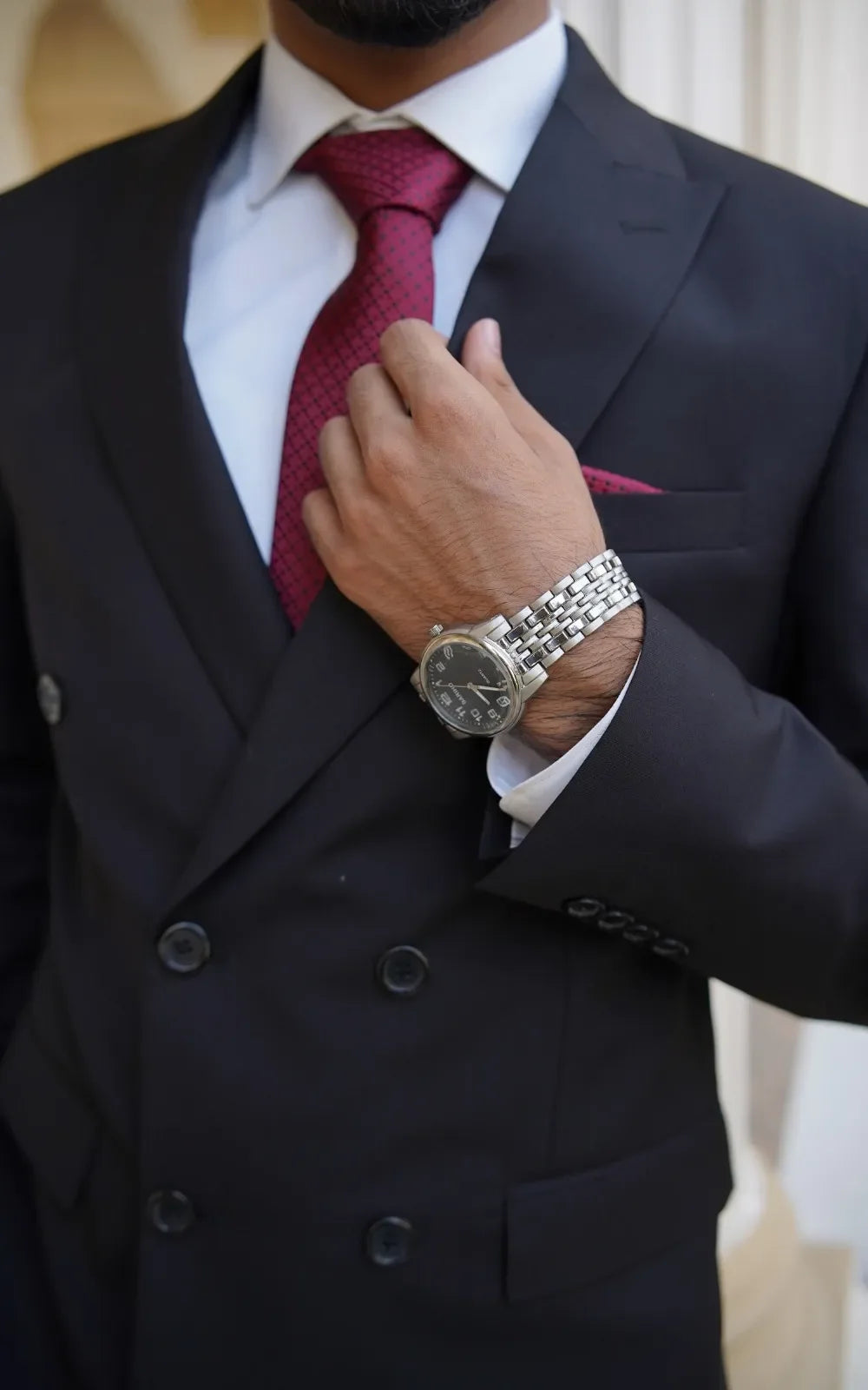 Charcoal Black Double Breasted Suit