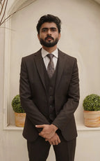 Dark Brown Three Piece Suit