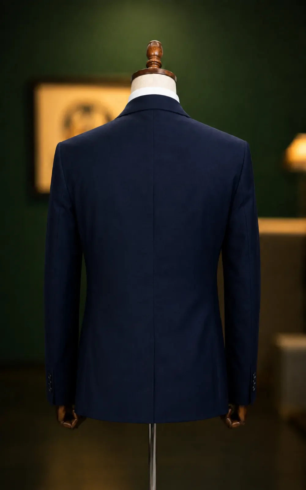 Dark Navy Blue Self Texture 2-Piece Suit