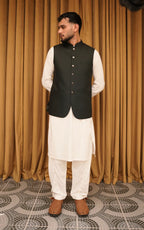 Black Textured Waistcoat