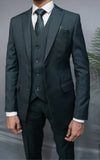Greenish Charcoal Formal Three Piece Suit
