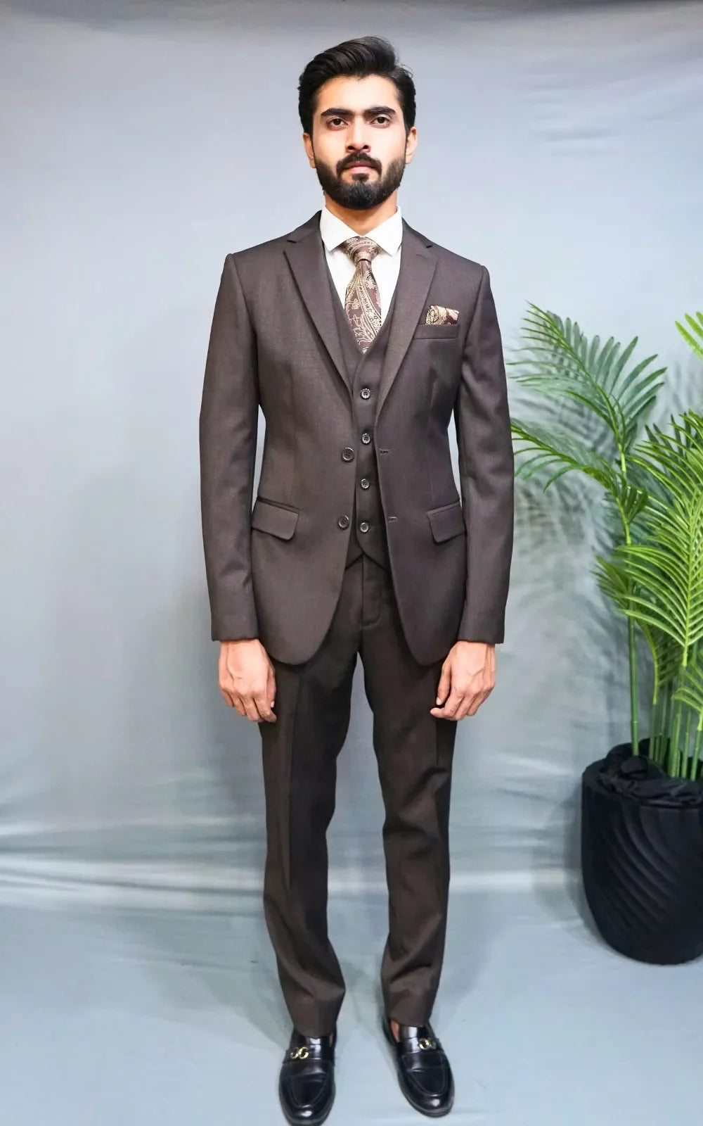 Espresso Brown Three Piece Suit