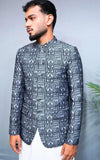 Black and Grey Self Embossed Jamawar