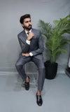 Formal Double Breast Charcoal Grey Suit