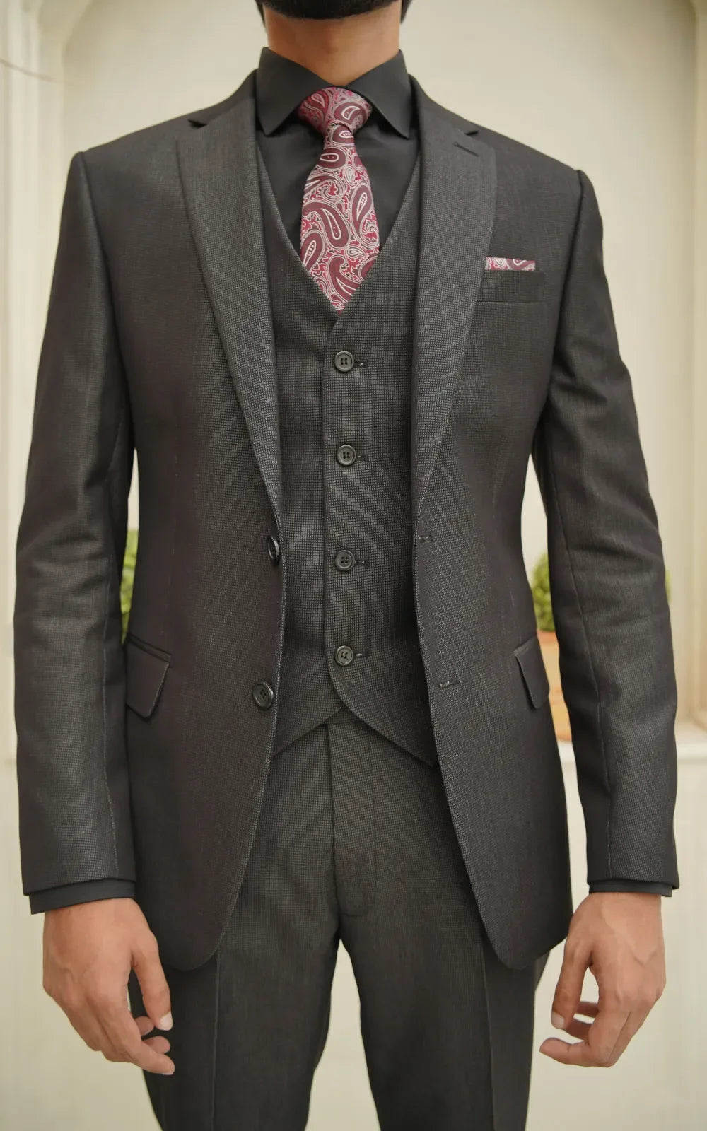Jet Black Three Piece Suit