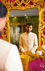 Cream & Gold Motif Prince Coat