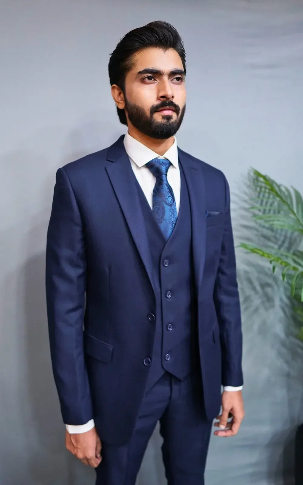 Navy Blue Three Piece Suit