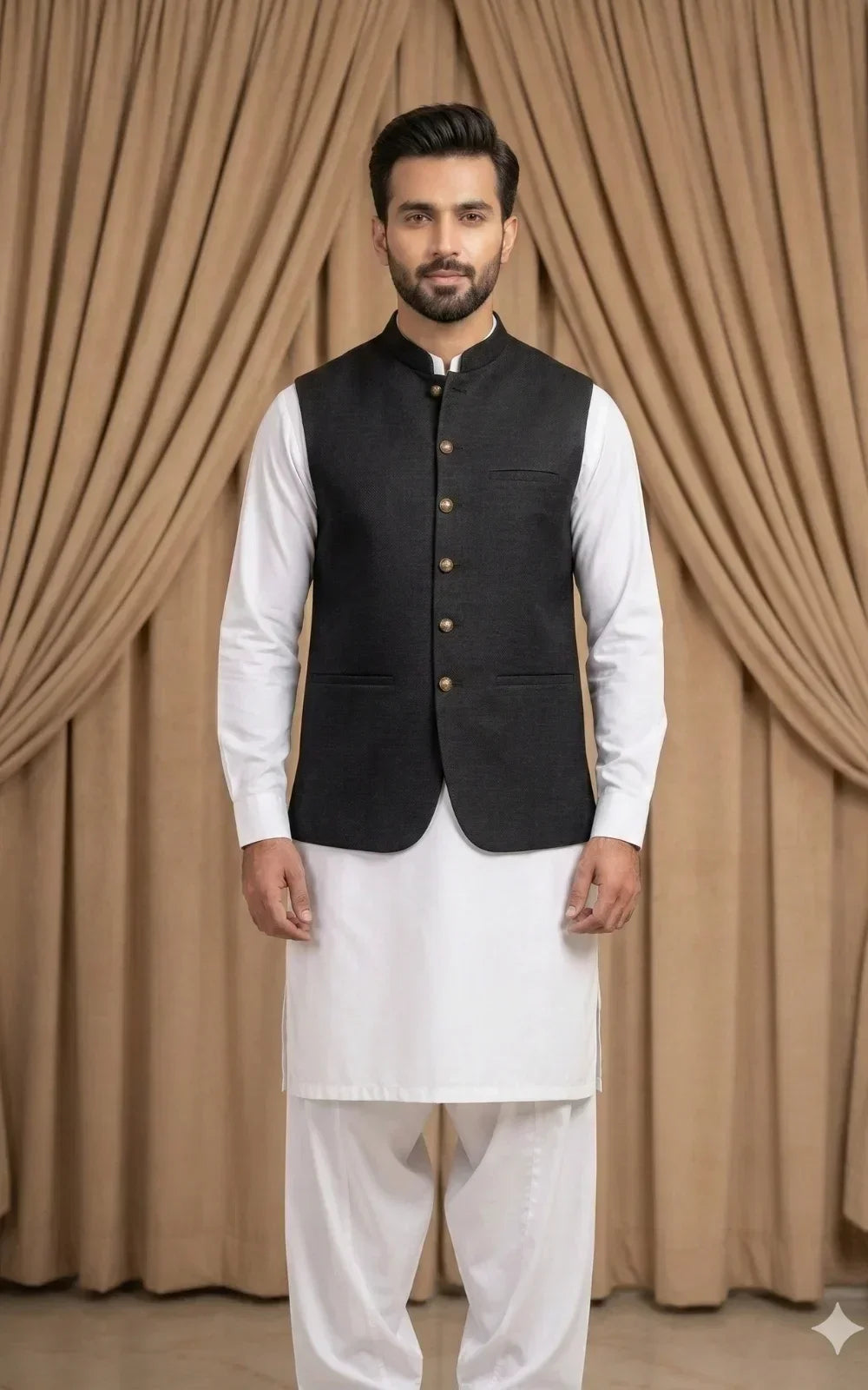 Charcoal Black Waistcoat