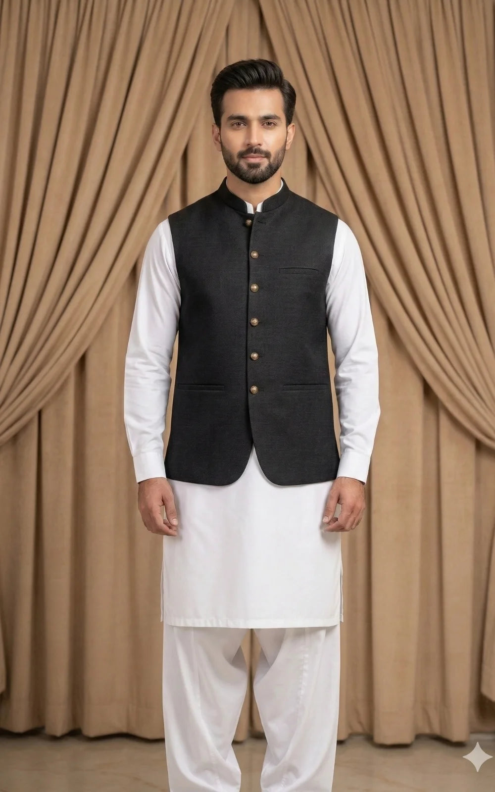 Charcoal Black Waistcoat