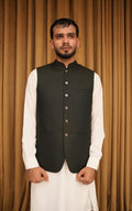 Black Textured Waistcoat