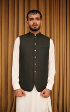 Black Textured Waistcoat