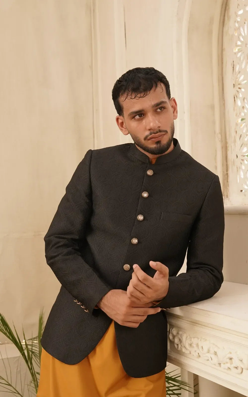 Black Geometric Prince Coat