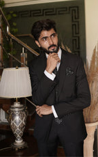 Pure Black Three Piece Suit