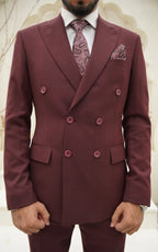 Royal Merlot Double-Breasted Suit