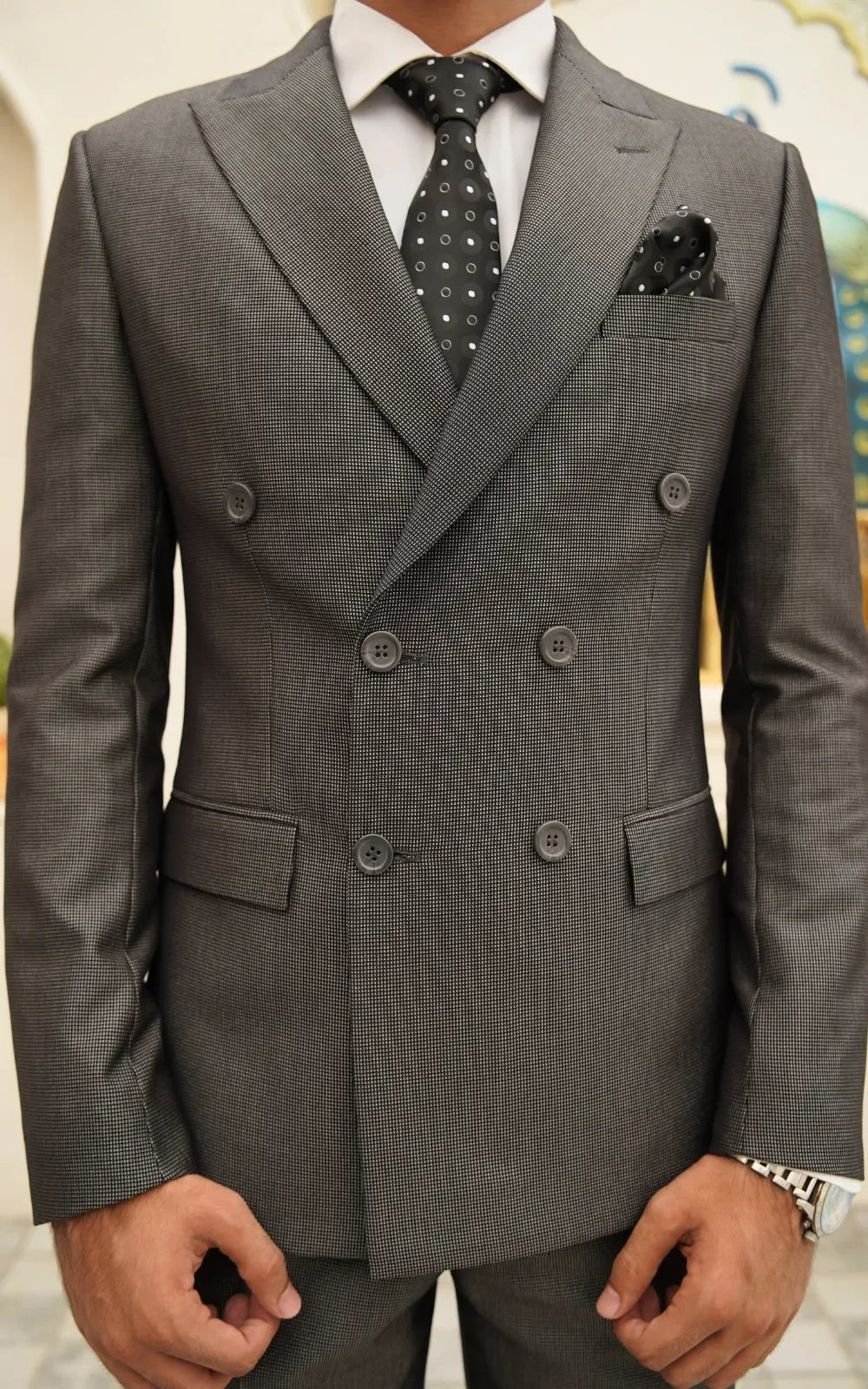 Charcoal Grey Double Breasted Suit