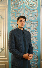 Luxury Handcrafted Embroidered Prince Coat with Kurta Shalwar