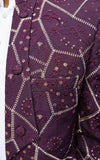 Plum Geometric Textured Open Prince Coat