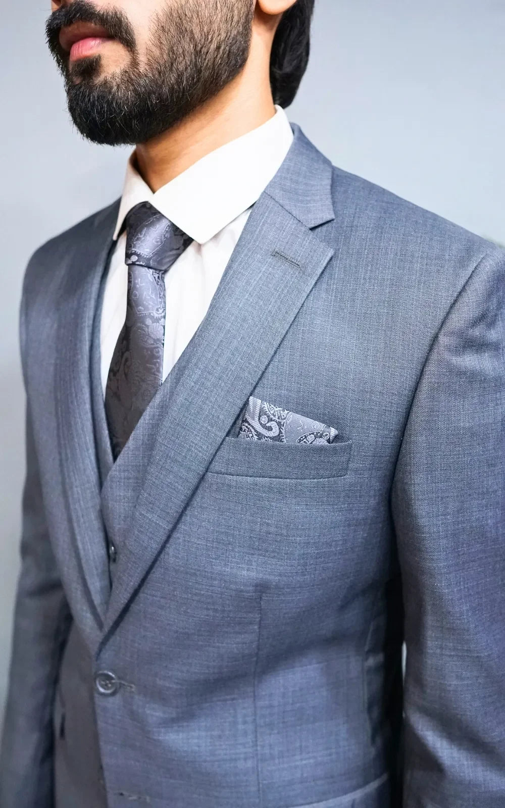 Cool Grey Three Piece Suit