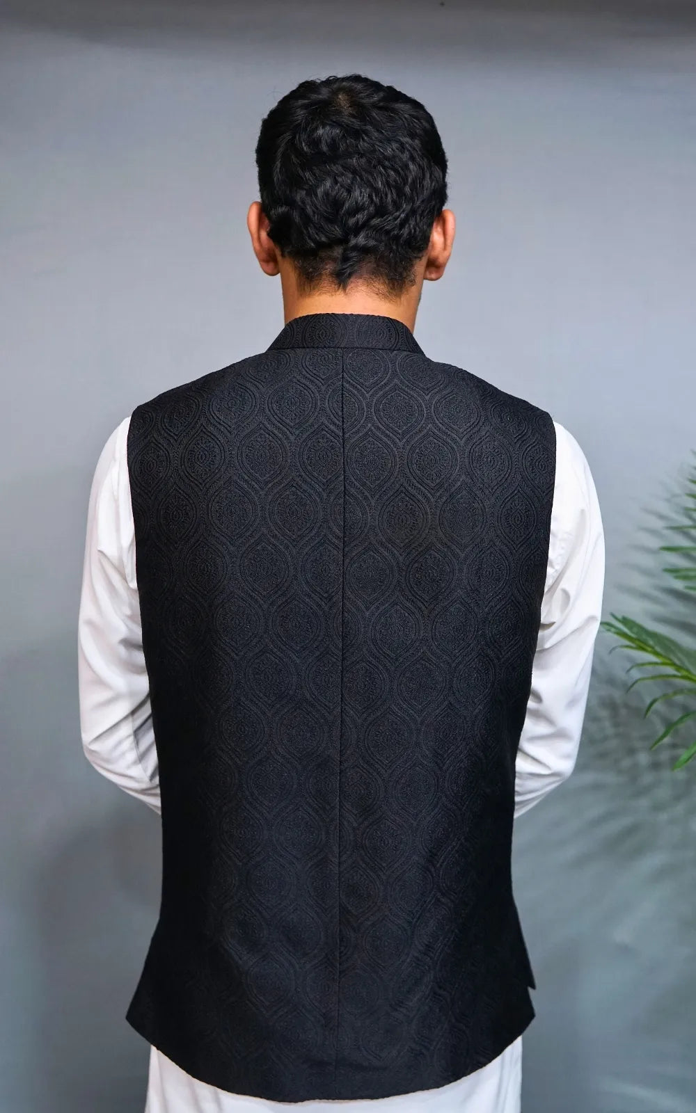 Bottle Green Patterned Waistcoat